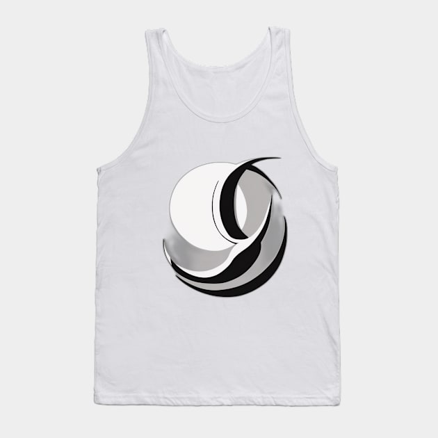 Crescent Moon White Shadow Silhouette Anime Style Collection No. 317 Tank Top by cornelliusy